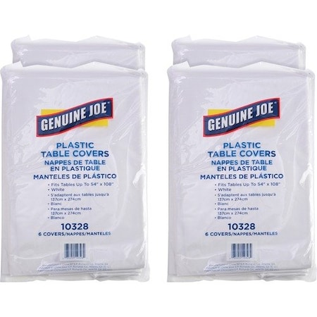 Genuine Joe TABLECOVR, PLASTIC, 54X96, WE, 4PK GJO10328CT